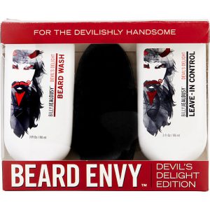 BILLY JEALOUSY by Billy Jealousy for MEN - Beard Envy Devil's Delight Edition Set: Beard Wash + Leave-In Control + Boar Bristle Brush --2x88ml/3oz + Brush