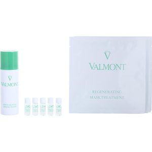 Valmont by VALMONT for WOMEN - Valmont Regenerating Mask Treatment: Collagen Sheet 5x35g + Collagen Post Treatment 5x1.8ml + Swiss Glacial Spring Water Spray 50ml/1.7oz