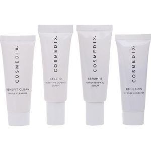 CosMedix by CosMedix for WOMEN - Age-Defying Skin 4-Piece Essentials Kit: Benefit Clean + Cell ID + Serum 16 + Emulsion --4x15ml/0.5oz