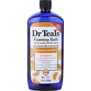 Dr. Teal's by Dr. Teal's for UNISEX - Foaming Bath with Pure Epsom Salt Glow & Radiance with Vitamin C & Citrus Essential Oils --1000ml/34oz