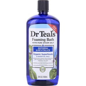 Dr. Teal's by Dr. Teal's for UNISEX - Foaming Bath with Pure Epsom Salt Refresh & Revitalize with Organic Superfoods & Essential Oils --1000ml/34oz