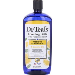 Dr. Teal's by Dr. Teal's for UNISEX - Foaming Bath with Pure Epsom Salt Prebiotic Lemon Balm with Sage & Thyme Essential Oils --1000ml/34oz
