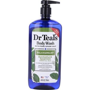 Dr. Teal's by Dr. Teal's for UNISEX - Body Wash with Pure Epsom Salt - Relax & Relief with Eucalyptus & Spearmint --710ml/24oz