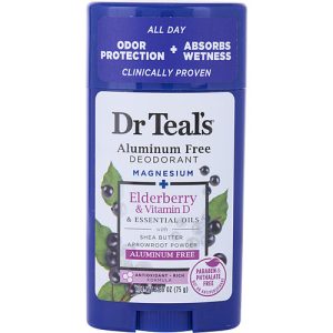 Dr. Teal's by Dr. Teal's for UNISEX - Aluminum Free Deodorant - Magnesium+ Elderberry & Vitamin D & Essential Oils --75g/2.65oz