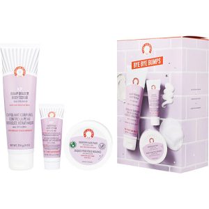 First Aid Beauty by First Aid Beauty for WOMEN - Bye Bye Bumps Kit: KP Bump Eraser Body Scrub 10% AHA 4oz + KP Smoothing Body Lotion 1oz + Ingrown Hair Pads 28pads --3pcs